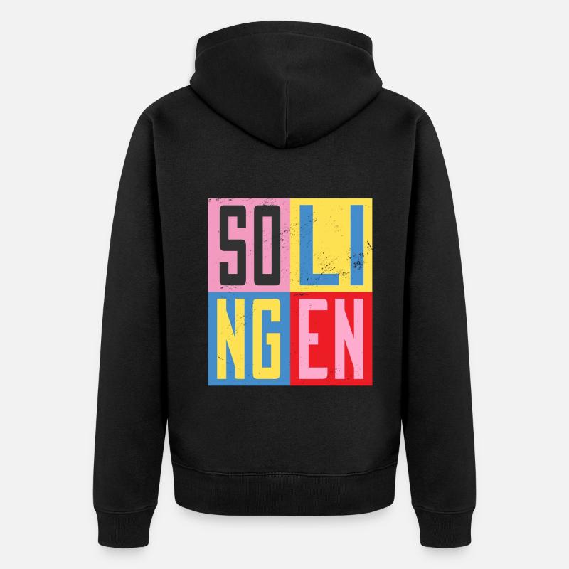 Solingen Städte Design - Unisex Premium Bio Zip Hoodie - Schwarz