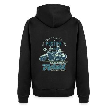 Motard le meilleur postier cadeau cool facteur - Veste à capuche bio Premium Unisexe - noir - Dos - Nico (187cm)
