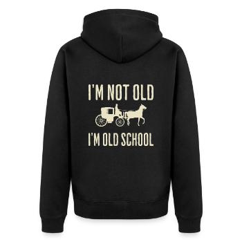 Ich bin nicht alt, ich bin klassischer Opa - Unisex Premium Bio Zip Hoodie - Schwarz - Hinten - Nico (187cm)