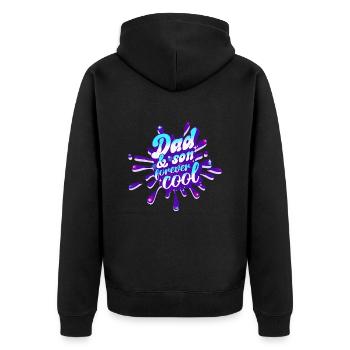 Vater und Sohn für immer cool Vatertag - Unisex Premium Bio Zip Hoodie - Schwarz - Hinten - Nico (187cm)