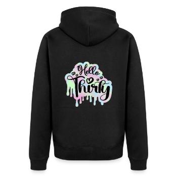 Célébrer 30ème Anniversaire Femme 30 Ans Tie Dye - Veste à capuche bio Premium Unisexe - noir - Dos - Nico (187cm)