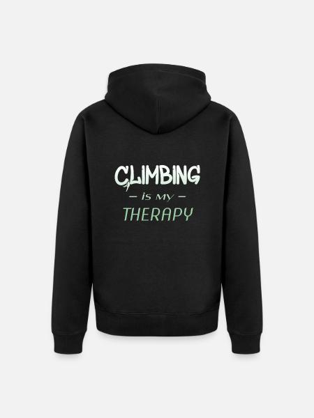 klettern - Unisex Premium Bio Zip Hoodie - Schwarz