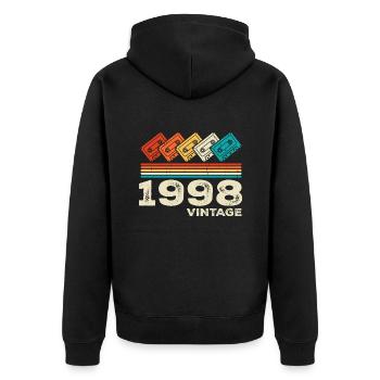 Legendary Since 1998 Vintage Retro Anniversary - Unisex Premium Organic Zip Hoodie - black - Back - Nico (187cm)