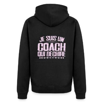 I'm a coach who rips humor gift - Unisex Premium Organic Zip Hoodie - black - Back - Nico (187cm)