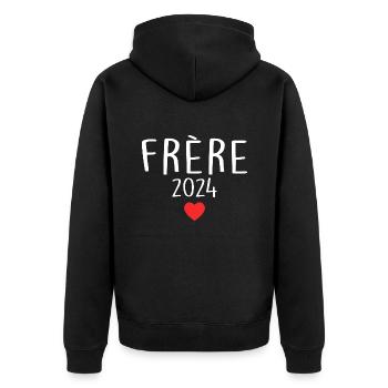 Frère 2024 - Futur Frère 2024 - Veste à capuche bio Premium Unisexe - noir - Dos - Nico (187cm)