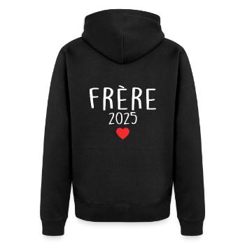 Frère 2025 - Futur Frère 2025 - Veste à capuche bio Premium Unisexe - noir - Dos - Nico (187cm)
