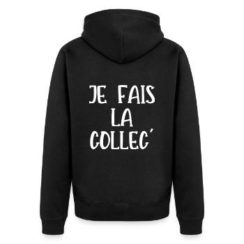 je fais la collec - Veste à capuche bio Premium Unisexe - noir - Dos - Nico (187cm)