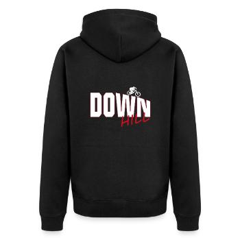 Downhill, Fahrrad, Bike, Bmx, Mtb - Unisex Premium Bio Zip Hoodie - Schwarz - Hinten - Nico (187cm)