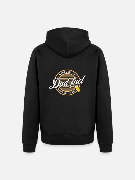 Humor Coffee Beer Daddy - Unisex Premium Organic Zip Hoodie - black