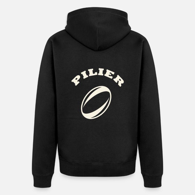 rugby position pilier - Veste à capuche bio Premium Unisexe - noir