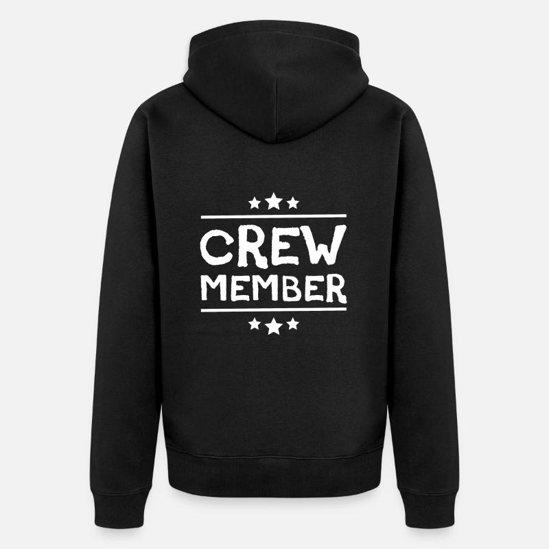 Crew Member - Unisex Premium Organic Zip Hoodie - black