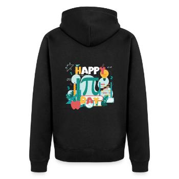 Alles Gute zum Pi-Tag, Mathe-Fauler Lehrer - Unisex Premium Bio Zip Hoodie - Schwarz - Hinten - Nico (187cm)
