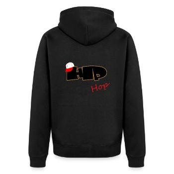 Hip Hop Rap - MC - Breakdance - Unisex Premium Bio Zip Hoodie - Schwarz - Hinten - Nico (187cm)