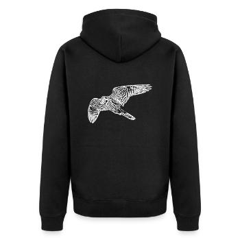Vintage falcon in flight - Unisex Premium Organic Zip Hoodie - black - Back - Nico (187cm)