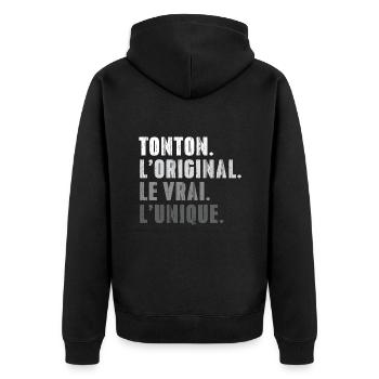 Tonton L'original Le Vrai L'unique - Veste à capuche bio Premium Unisexe - noir - Dos - Nico (187cm)