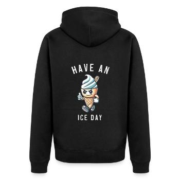 Passez une bonne journée de glace kawaii - Veste à capuche bio Premium Unisexe - noir - Dos - Nico (187cm)