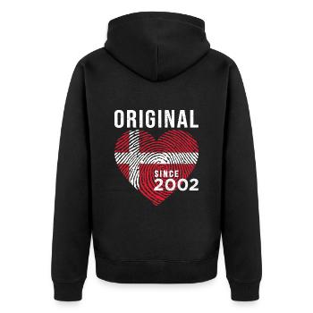 Anniversary 2002 Original Since 2002 Denmark - Unisex Premium Organic Zip Hoodie - black - Back - Nico (187cm)