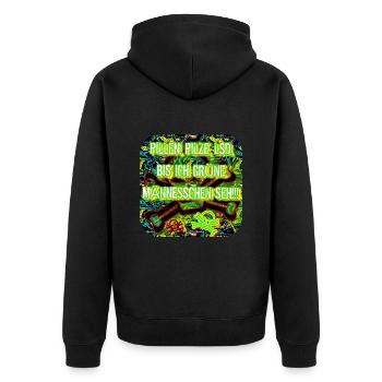 PILLS, MUSHROOMS, LSD.... - Unisex Premium Organic Zip Hoodie - black - Back - Nico (187cm)