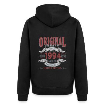 Né en 1994 Cadeau 1994 Anniversaire - Veste à capuche bio Premium Unisexe - noir - Dos - Nico (187cm)