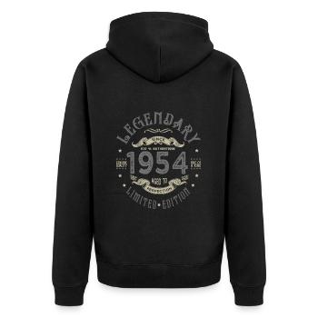 1954 Legendärer Geburtstag geboren 1954 - Unisex Premium Bio Zip Hoodie - Schwarz - Hinten - Nico (187cm)