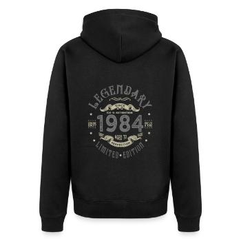 1984 Legendärer Geburtstag geboren 1984 - Unisex Premium Bio Zip Hoodie - Schwarz - Hinten - Nico (187cm)