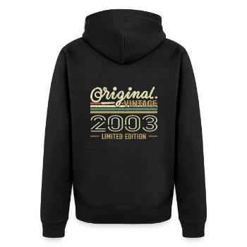 2003 Anniversaire Rétro 2003 Original 2003 Vintage - Veste à capuche bio Premium Unisexe - noir - Dos - Nico (187cm)