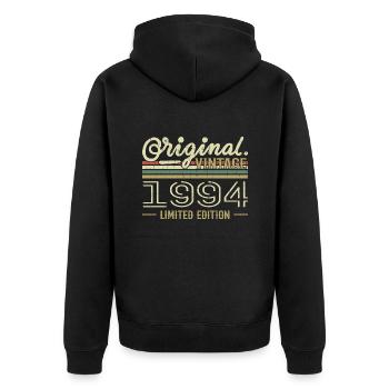 1994 Retro Birthday 1994 Original 1994 Vintage - Unisex Premium Organic Zip Hoodie - black - Back - Nico (187cm)