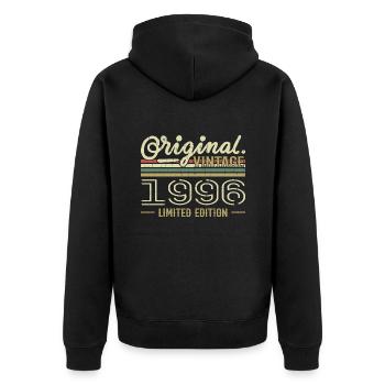 1996 Anniversaire Rétro 1996 Original 1996 Vintage - Veste à capuche bio Premium Unisexe - noir - Dos - Nico (187cm)