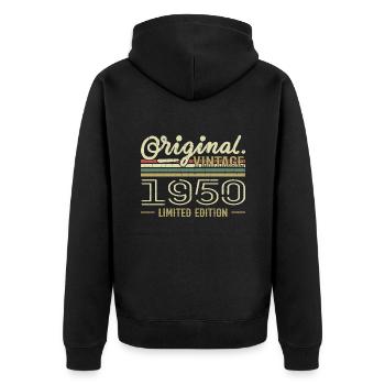1950 Retro Anniversary 1950 Original 1950 Vintage - Unisex Premium Organic Zip Hoodie - black - Back - Nico (187cm)