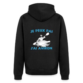 I Can't I Rowed Rowing Rowing Fans - Unisex Premium Organic Zip Hoodie - black - Back - Nico (187cm)