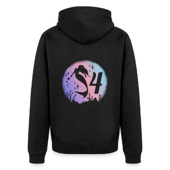 Sirène Anniversaire Fille 4 ans Sirène - Veste à capuche bio Premium Unisexe - noir - Dos - Nico (187cm)