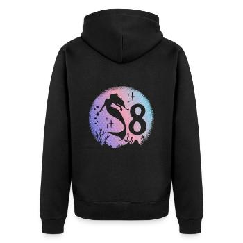 Sirène Anniversaire Fille 8 ans Sirène - Veste à capuche bio Premium Unisexe - noir - Dos - Nico (187cm)