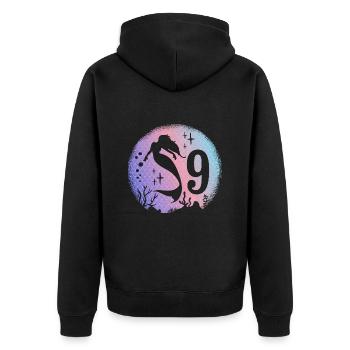 Sirène Anniversaire Fille 9 ans Sirène - Veste à capuche bio Premium Unisexe - noir - Dos - Nico (187cm)