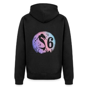 Sirène Anniversaire Fille 6 ans Sirène - Veste à capuche bio Premium Unisexe - noir - Dos - Nico (187cm)