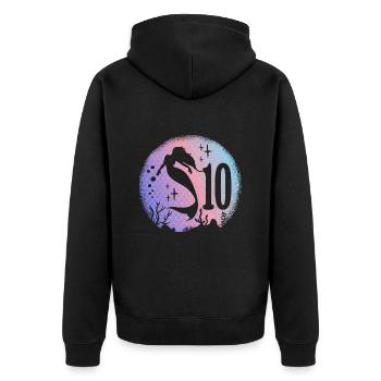 Meerjungfrau Geburtstag Mädchen 10 Jahre alt Nixe - Unisex Premium Bio Zip Hoodie - Schwarz - Hinten - Nico (187cm)