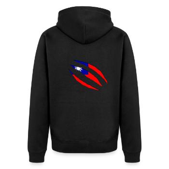 taiwan - Unisex Premium Bio Zip Hoodie - Schwarz - Hinten - Nico (187cm)
