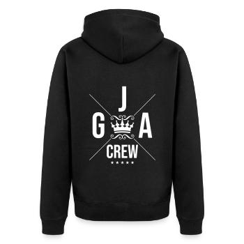 Jga Crew Junggesellenabschied - Unisex Premium Bio Zip Hoodie - Schwarz - Hinten - Nico (187cm)