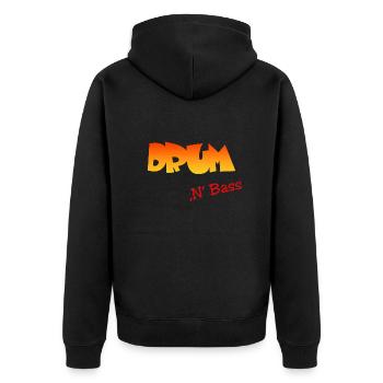 Drum n Bass - Unisex Premium Bio Zip Hoodie - Schwarz - Hinten - Nico (187cm)