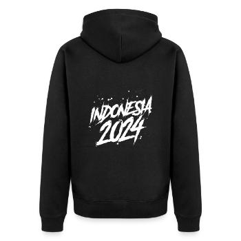 L’équipe des Fêtes de l’Indonésie 2024 - Veste à capuche bio Premium Unisexe - noir - Dos - Nico (187cm)