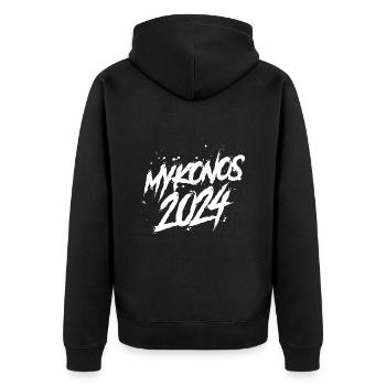 Mykonos 2024 Holiday Team - Unisex Premium Organic Zip Hoodie - black - Back - Nico (187cm)