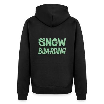 snowboarding schneeflocke - Unisex Premium Bio Zip Hoodie - Schwarz - Hinten - Nico (187cm)
