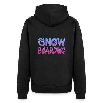 Snowboard - Unisex Premium Bio Zip Hoodie - Schwarz - Hinten - Nico (187cm)
