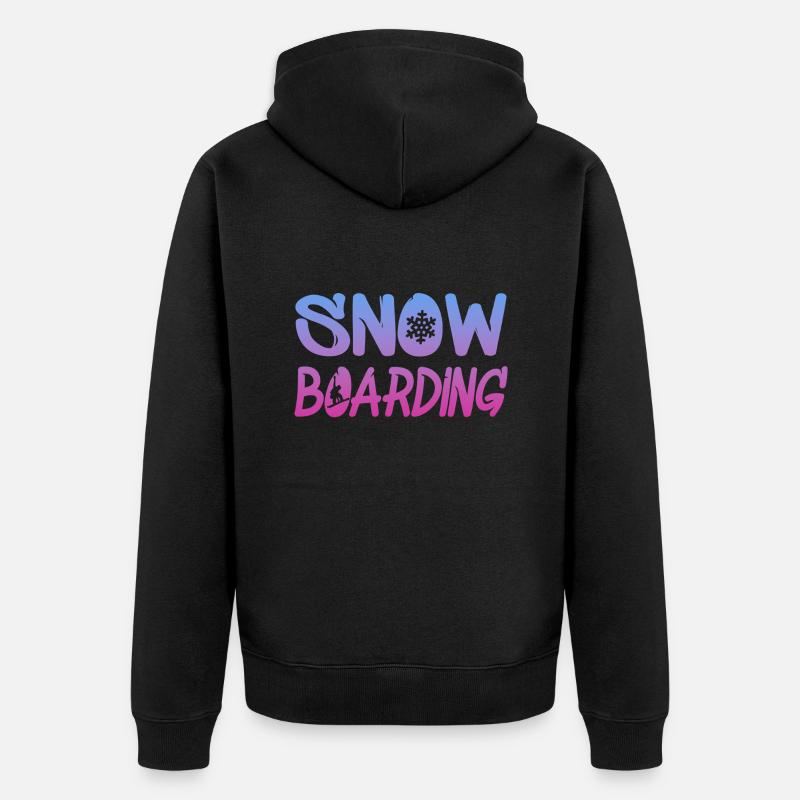 Snowboard - Unisex Premium Bio Zip Hoodie - Schwarz