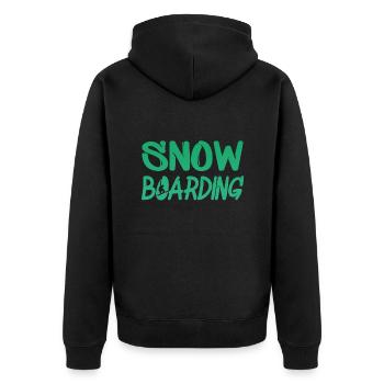 snowboarding snowboard - Unisex Premium Bio Zip Hoodie - Schwarz - Hinten - Nico (187cm)
