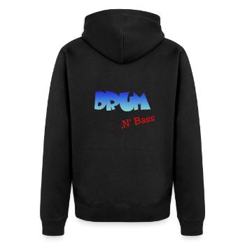 Drum n Bass, Techno, Minimal - Unisex Premium Bio Zip Hoodie - Schwarz - Hinten - Nico (187cm)
