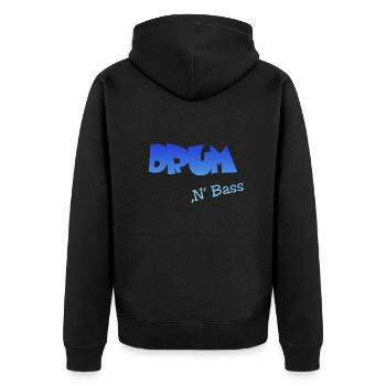 Drum n Bass - Unisex Premium Bio Zip Hoodie - Schwarz - Hinten - Nico (187cm)