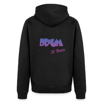 Drum n Bass - Unisex Premium Bio Zip Hoodie - Schwarz - Hinten - Nico (187cm)