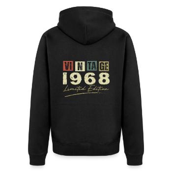 Vintage 1968 Original Cadeau Anniversaire 1968 - Veste à capuche bio Premium Unisexe - noir - Dos - Nico (187cm)
