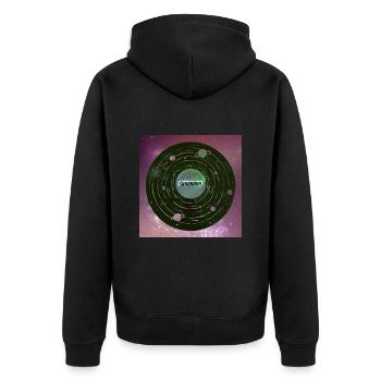 La musique dans l’espace - Veste à capuche bio Premium Unisexe - noir - Dos - Nico (187cm)