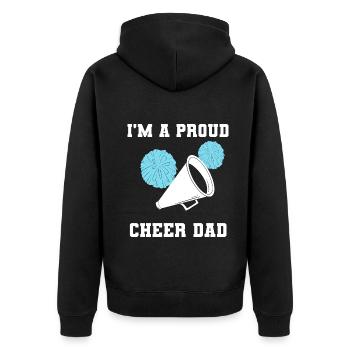 Stolzer Cheerleader-Vater Cheerleader - Unisex Premium Bio Zip Hoodie - Schwarz - Hinten - Nico (187cm)